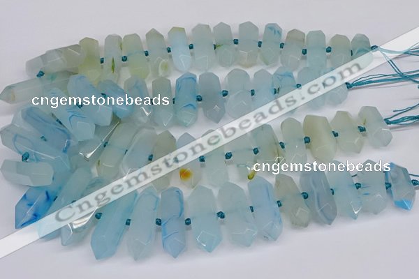 CNG3225 15.5 inches 10*25mm - 12*45mm faceted nuggets agate beads