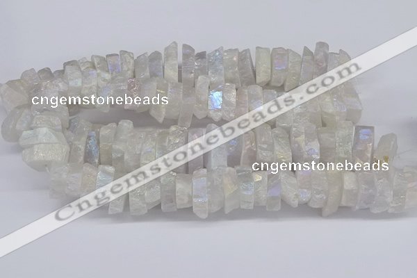 CNG3235 15.5 inches 20*25mm - 25*30mm nuggets plated white crystal beads