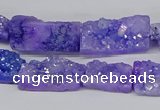 CNG3251 15.5 inches 8*15mm - 11*20mm freeform plated druzy agate beads