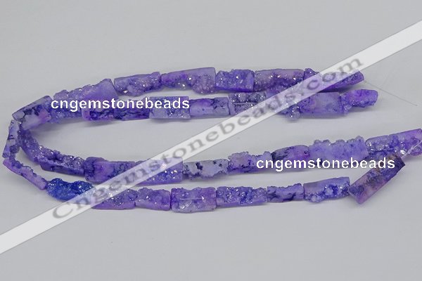 CNG3251 15.5 inches 8*15mm - 11*20mm freeform plated druzy agate beads