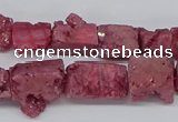 CNG3252 15.5 inches 8*15mm - 11*20mm freeform plated druzy agate beads