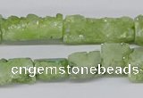 CNG3254 15.5 inches 8*15mm - 11*20mm freeform plated druzy agate beads