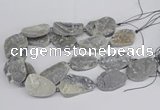 CNG3274 22*30mm - 30*40mm freeform plated druzy agate beads