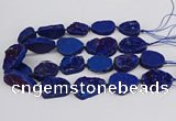 CNG3278 22*30mm - 30*40mm freeform plated druzy agate beads