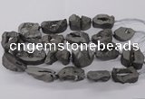 CNG3290 25*30mm - 28*45mm freeform plated druzy agate beads