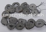 CNG3293 30*35mm - 35*40mm freeform plated druzy agate beads