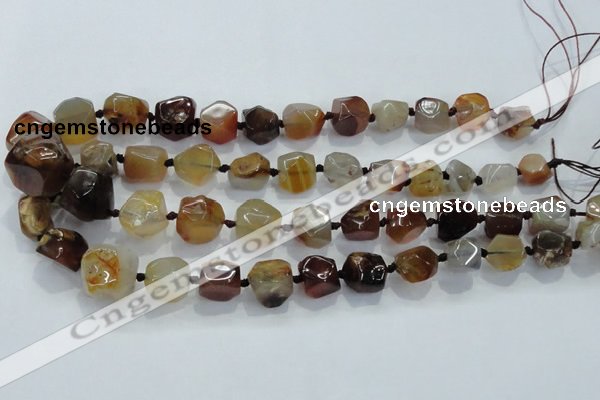 CNG330 15.5 inches 8*10mm - 15*18mm faceted nuggets agate beads