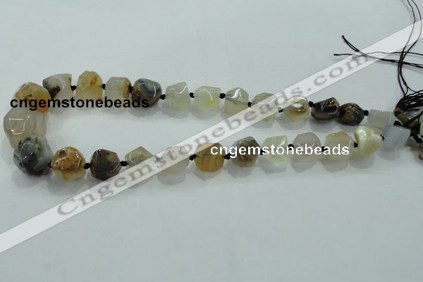 CNG331 15.5 inches 8*10mm - 15*18mm faceted nuggets agate beads