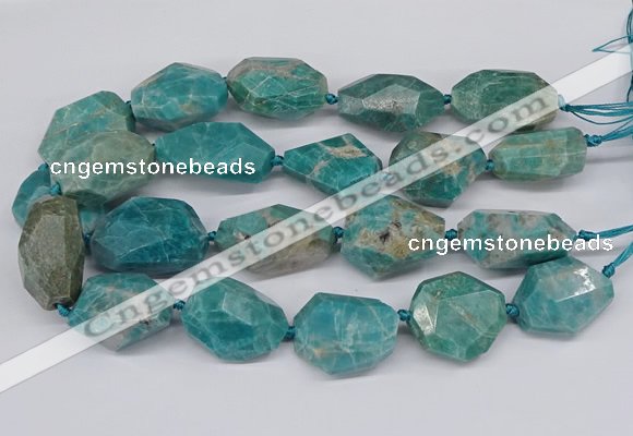 CNG3315 25*30mm - 30*45mm faceted freeform amazonite beads