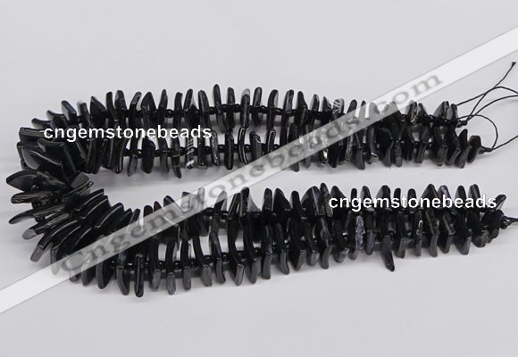 CNG3318 15.5 inches 8*12mm - 15*20mm freeform black agate beads