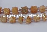 CNG3321 15.5 inches 4*6mm - 8*10mm nuggets plated druzy agate beads