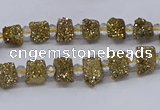 CNG3325 15.5 inches 4*6mm - 8*10mm nuggets plated druzy agate beads