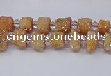 CNG3334 15.5 inches 6*8mm - 10*14mm nuggets plated druzy agate beads