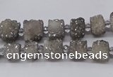 CNG3335 15.5 inches 6*8mm - 10*14mm nuggets plated druzy agate beads