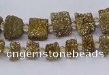 CNG3337 15.5 inches 6*8mm - 10*14mm nuggets plated druzy agate beads