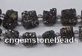 CNG3342 15.5 inches 6*8mm - 10*14mm nuggets plated druzy agate beads