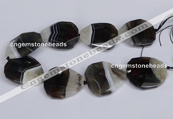 CNG3344 15.5 inches 40*45mm - 45*50mm faceted freeform agate beads