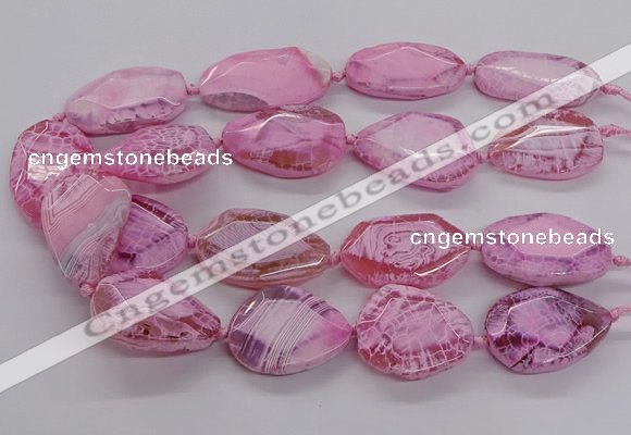 CNG3360 15.5 inches 30*35mm - 35*45mm faceted freeform agate beads