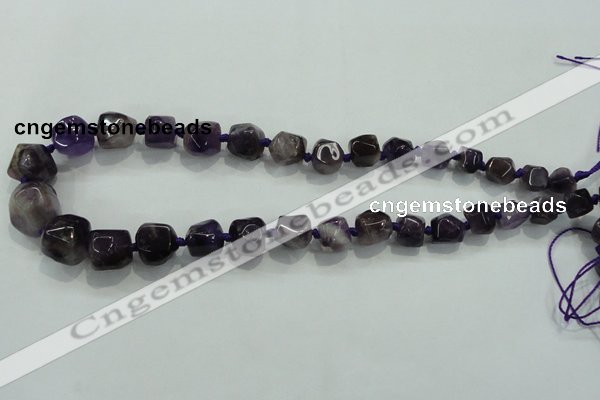 CNG337 15.5 inches 8*10mm - 15*18mm faceted nuggets amethyst beads