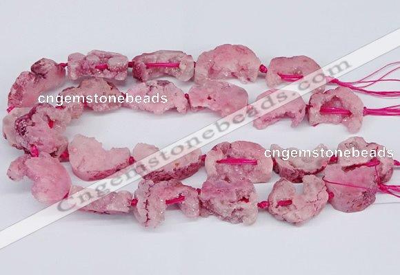 CNG3376 20*30mm - 30*45mm freeform plated druzy agate beads