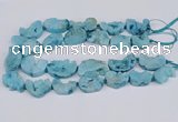 CNG3377 20*30mm - 30*45mm freeform plated druzy agate beads