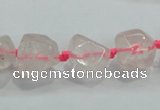 CNG339 15.5 inches 8*10mm - 15*18mm faceted nuggets rose quartz beads