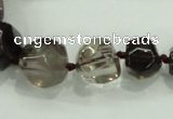 CNG340 15.5 inches 8*10mm - 15*18mm faceted nuggets smoky quartz beads