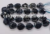 CNG3404 15.5 inches 28*30mm - 30*32mm faceted freeform agate beads