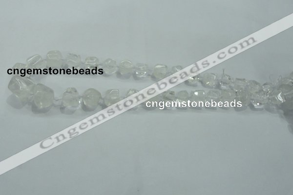 CNG341 15.5 inches 8*10mm - 15*18mm faceted nuggets white crystal beads