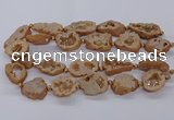 CNG3417 15.5 inches 18*25mm - 30*35mm freeform plated druzy agate beads