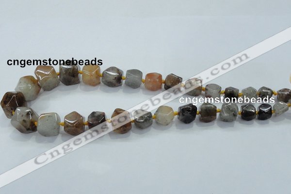 CNG342 15.5 inches 8*10mm - 15*18mm faceted nuggets colorfull-phantom beads