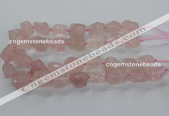 CNG3422 15.5 inches 15*20mm - 20*30mm nuggets rose quartz beads