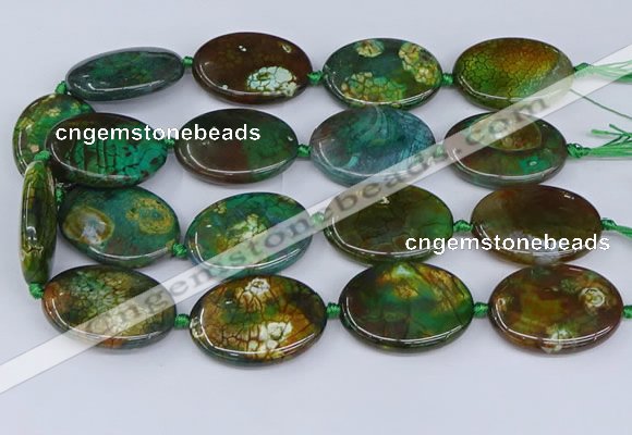 CNG3454 15.5 inches 30*40mm oval dragon veins agate beads