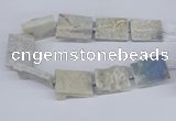 CNG3472 15.5 inches 30*40mm freeform plated druzy agate beads