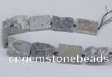 CNG3473 15.5 inches 30*40mm freeform plated druzy agate beads