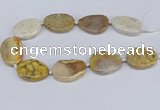 CNG3481 25*35mm - 30*40mm freeform chrysanthemum agate beads