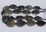 CNG3482 25*35mm - 30*40mm freeform chrysanthemum agate beads