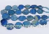 CNG3485 20*25mm - 30*35mm freeform chrysanthemum agate beads