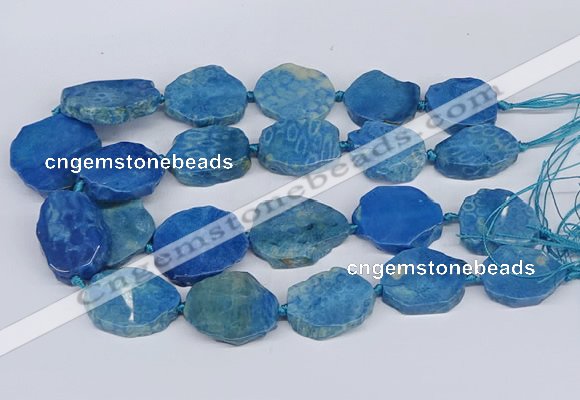 CNG3486 30*35mm - 35*45mm freeform chrysanthemum agate beads