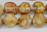 CNG3500 15.5 inches 12mm - 14mm faceted nuggets agate beads