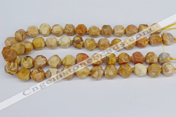 CNG3500 15.5 inches 12mm - 14mm faceted nuggets agate beads