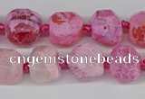 CNG3501 15.5 inches 12mm - 14mm faceted nuggets agate beads