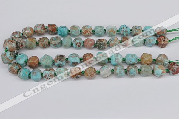 CNG3504 15.5 inches 12mm - 14mm faceted nuggets agate beads