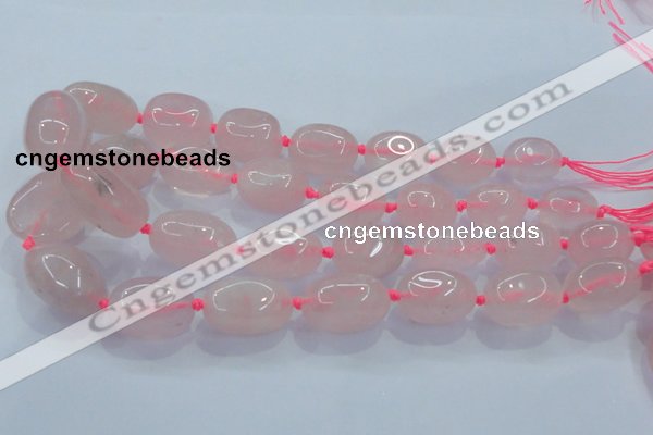 CNG351 15.5 inches 15*20mm - 25*30mm nuggets rose quartz beads