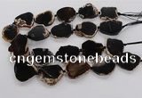 CNG3518 15.5 inches 20*25mm - 25*35mm freeform agate slab beads