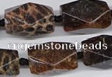 CNG3523 15.5 inches 15*25mm faceted nuggets fossil coral beads