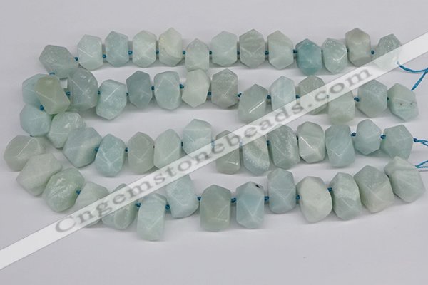 CNG3526 Top drilled  13*18mm - 15*20mm faceted nuggets amazonite beads