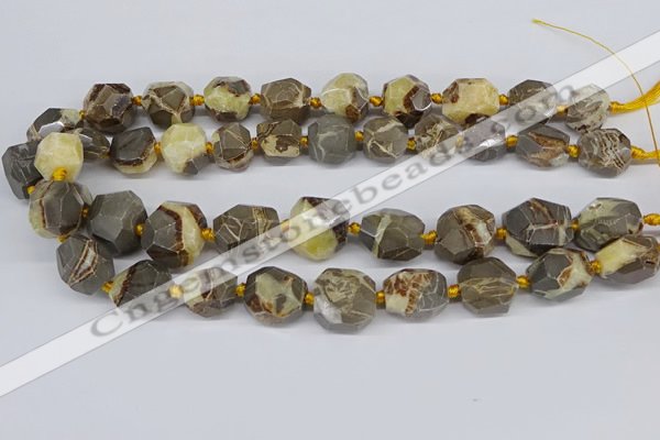 CNG3529 15.5 inches 14mm - 16mm faceted nuggets devil jasper beads