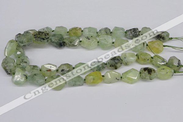 CNG3532 15.5 inches 12*16mm - 13*18mm faceted nuggets prehnite beads