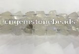 CNG3545 15*20mm - 20*25mm nuggets plated rough white crystal beads